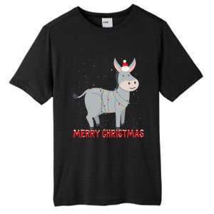 Cute Donkey Christmas Tree Lights Xmas Holidays Funny Gift Tall Fusion ChromaSoft Performance T-Shirt