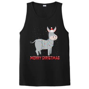 Cute Donkey Christmas Tree Lights Xmas Holidays Funny Gift PosiCharge Competitor Tank