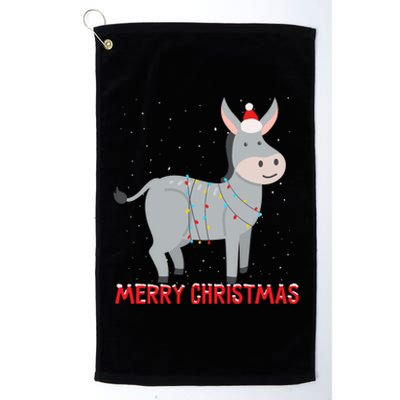 Cute Donkey Christmas Tree Lights Xmas Holidays Funny Gift Platinum Collection Golf Towel