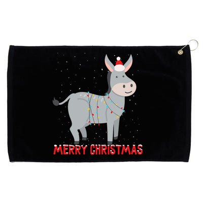 Cute Donkey Christmas Tree Lights Xmas Holidays Funny Gift Grommeted Golf Towel