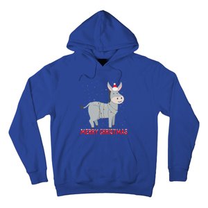 Cute Donkey Christmas Tree Lights Xmas Holidays Funny Gift Hoodie