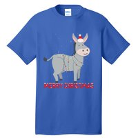 Cute Donkey Christmas Tree Lights Xmas Holidays Funny Gift Tall T-Shirt