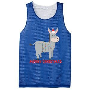 Cute Donkey Christmas Tree Lights Xmas Holidays Funny Gift Mesh Reversible Basketball Jersey Tank