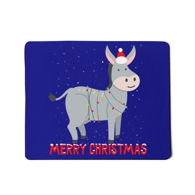 Cute Donkey Christmas Tree Lights Xmas Holidays Funny Gift Mousepad