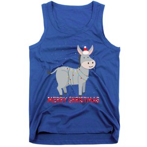 Cute Donkey Christmas Tree Lights Xmas Holidays Funny Gift Tank Top