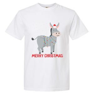 Cute Donkey Christmas Tree Lights Xmas Holidays Funny Gift Garment-Dyed Heavyweight T-Shirt