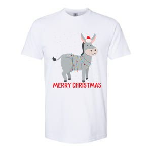 Cute Donkey Christmas Tree Lights Xmas Holidays Funny Gift Softstyle CVC T-Shirt