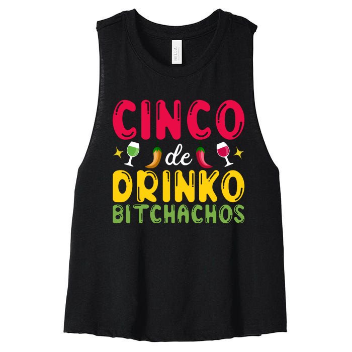 Cinco De Drinko Fiesta Women's Racerback Cropped Tank