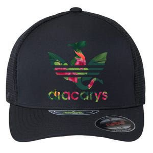 Cool Dracarys Dragon With Stripes Flexfit Unipanel Trucker Cap