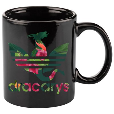 Cool Dracarys Dragon With Stripes 11oz C Handle Ceramic Mug