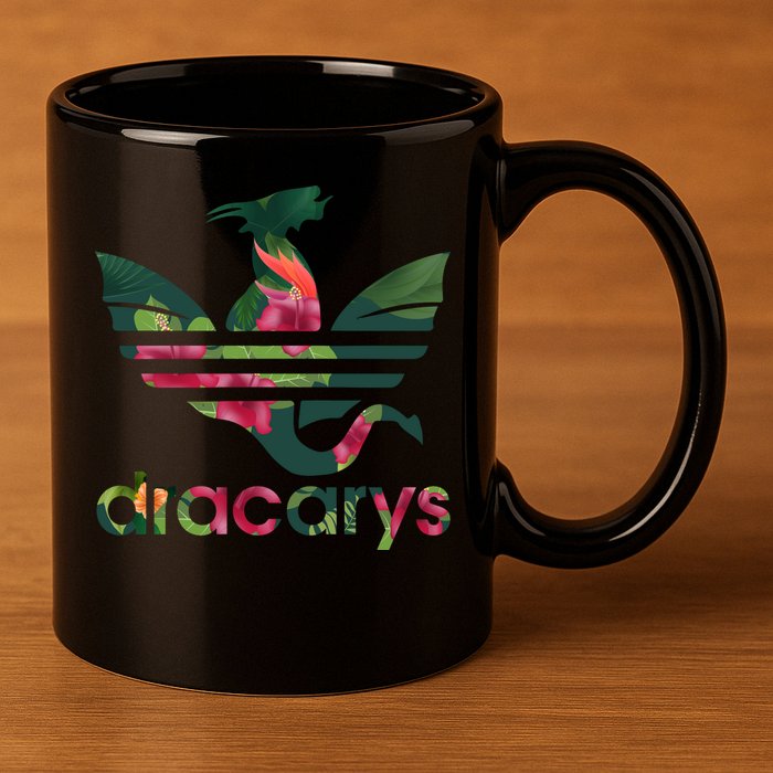 Cool Dracarys Dragon With Stripes 11oz C Handle Ceramic Mug