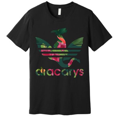 Cool Dracarys Dragon With Stripes Premium T-Shirt