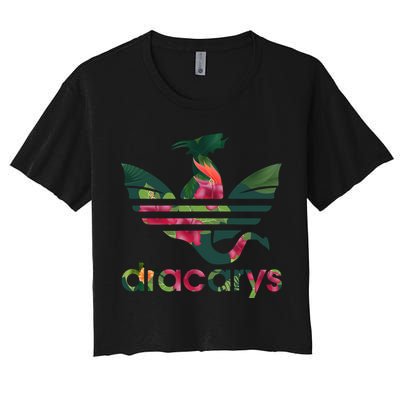 Cool Dracarys Dragon With Stripes Women's Crop Top Tee
