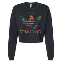 Cool Dracarys Dragon With Stripes Cropped Pullover Crew