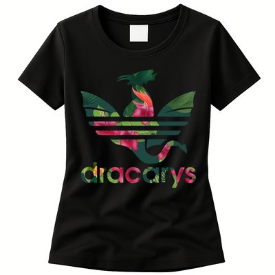 Cool Dracarys Dragon With Stripes Womens T-Shirt