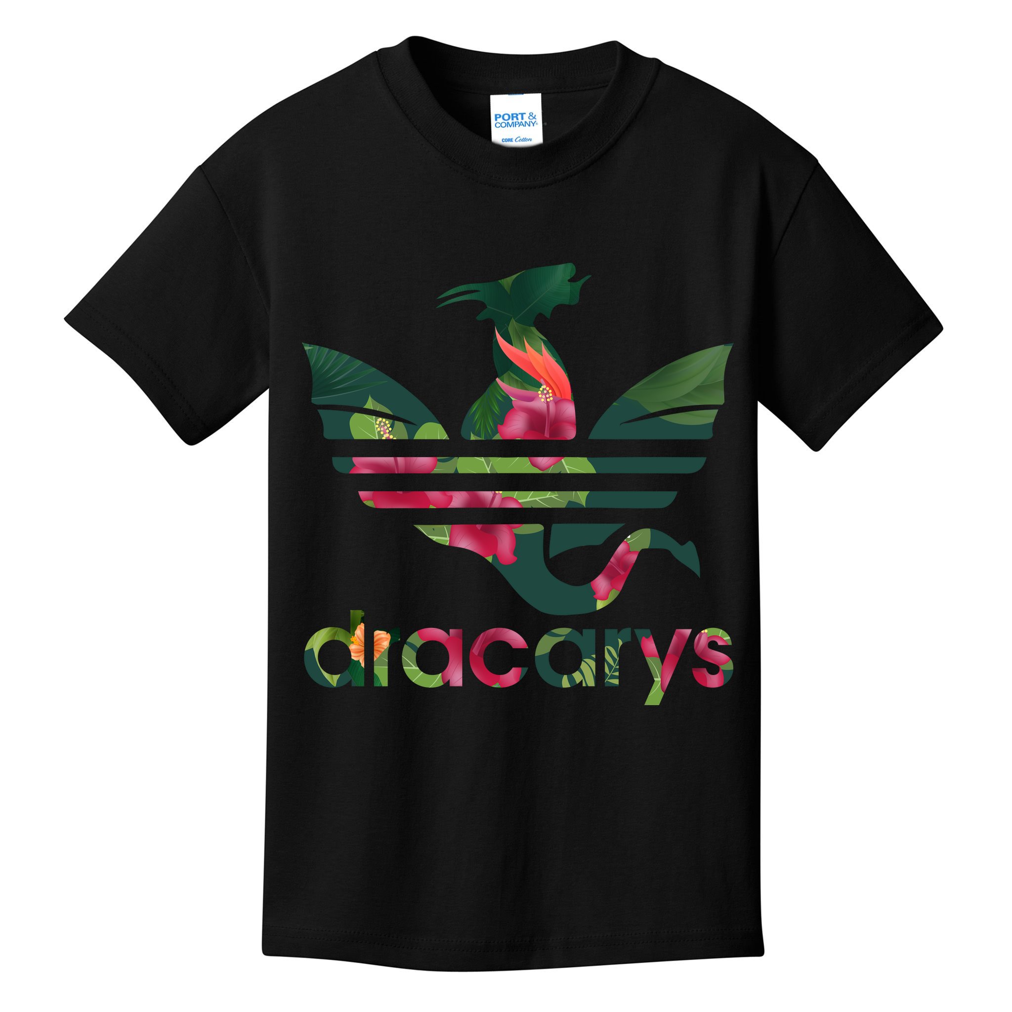 Cool Dracarys Dragon With Stripes Kids T-Shirt