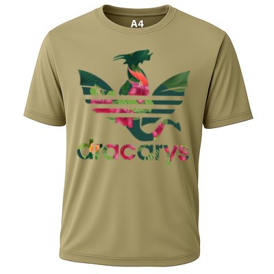 Cool Dracarys Dragon With Stripes Cooling Performance Crew T-Shirt