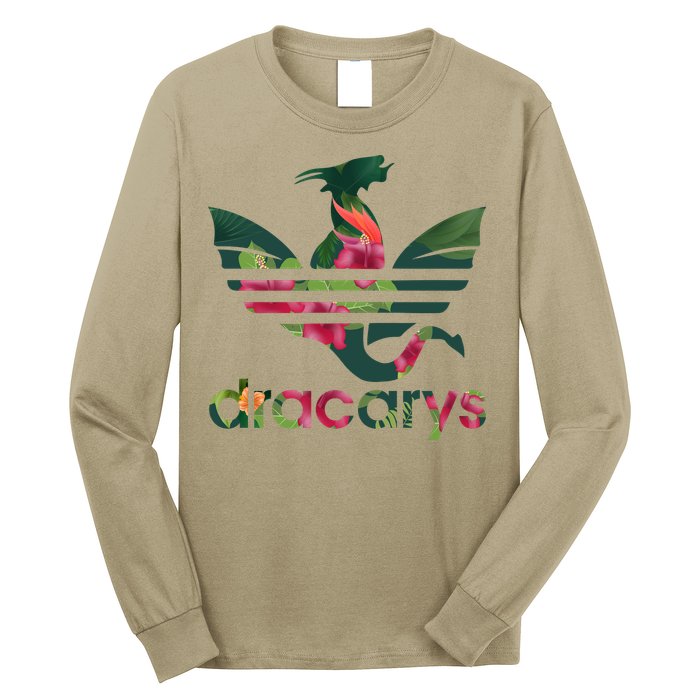 Cool Dracarys Dragon With Stripes Long Sleeve Shirt