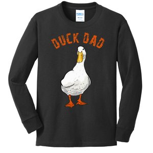 Cute Duck Dad Lover Illustration Gift Duck Owner Gifts Kids Long Sleeve Shirt