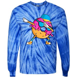 Cute Dabbing Donut Baking Chef Baker Doughnut Day Squad Crew Gift Tie-Dye Long Sleeve Shirt