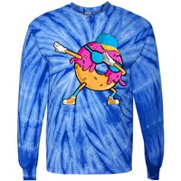 Cute Dabbing Donut Baking Chef Baker Doughnut Day Squad Crew Gift Tie-Dye Long Sleeve Shirt