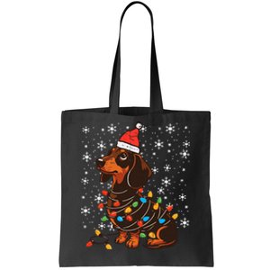 Christmas Dog Dachshund Santa Xmas Wiener Tote Bag