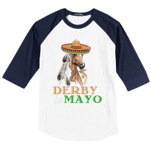 Cinco De Derby Gift Mexican Kentucky Horse Race Meaningful Gift Baseball Sleeve Shirt