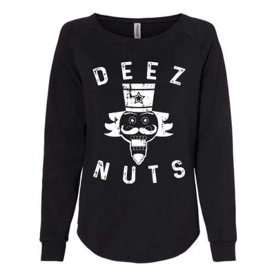 Crazy Dog Deez Nuts Funny Womens California Wash Sweatshirt