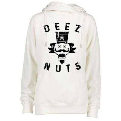 Crazy Dog Deez Nuts Funny Womens Funnel Neck Pullover Hood