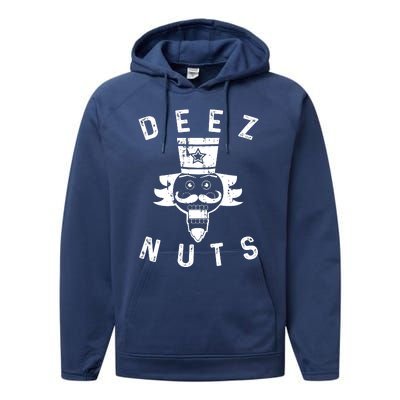 Crazy Dog Deez Nuts Funny Performance Fleece Hoodie