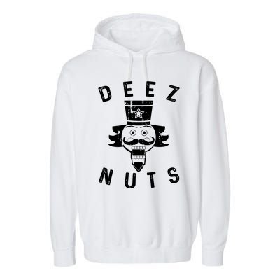 Crazy Dog Deez Nuts Funny Garment-Dyed Fleece Hoodie