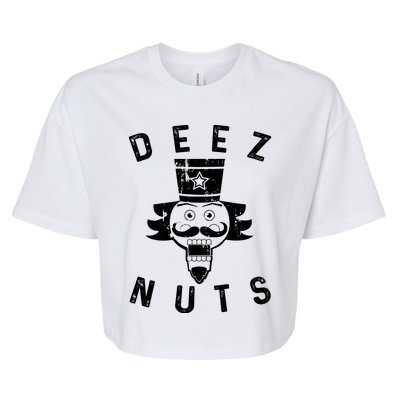 Crazy Dog Deez Nuts Funny Bella+Canvas Jersey Crop Tee