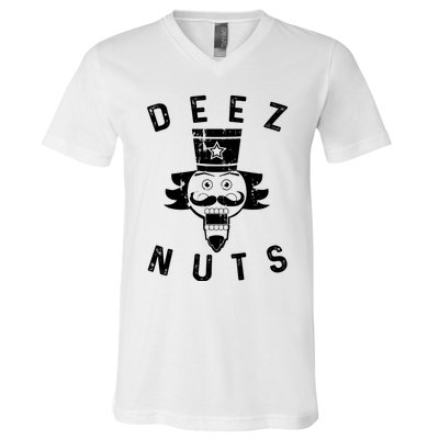 Crazy Dog Deez Nuts Funny V-Neck T-Shirt