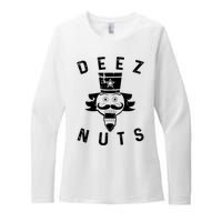 Crazy Dog Deez Nuts Funny Womens CVC Long Sleeve Shirt