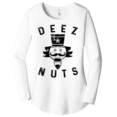 Crazy Dog Deez Nuts Funny Women's Perfect Tri Tunic Long Sleeve Shirt