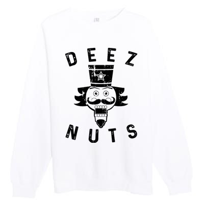 Crazy Dog Deez Nuts Funny Premium Crewneck Sweatshirt