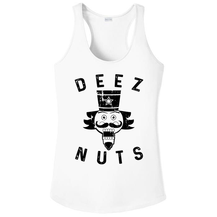 Crazy Dog Deez Nuts Funny Ladies PosiCharge Competitor Racerback Tank