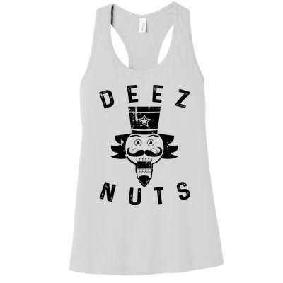 Crazy Dog Deez Nuts Funny Women's Racerback Tank