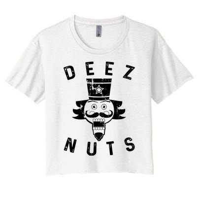 Crazy Dog Deez Nuts Funny Women's Crop Top Tee