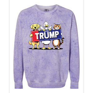 Cat Duck Dog Pets For Trump Colorblast Crewneck Sweatshirt