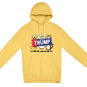 Cat Duck Dog Pets For Trump Premium Pullover Hoodie