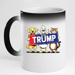 Cat Duck Dog Pets For Trump 11oz Black Color Changing Mug