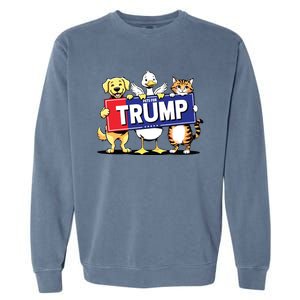 Cat Duck Dog Pets For Trump Garment-Dyed Sweatshirt