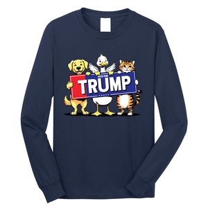 Cat Duck Dog Pets For Trump Long Sleeve Shirt