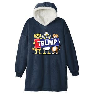 Cat Duck Dog Pets For Trump Hooded Wearable Blanket