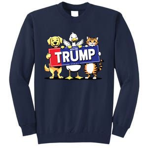 Cat Duck Dog Pets For Trump Tall Sweatshirt