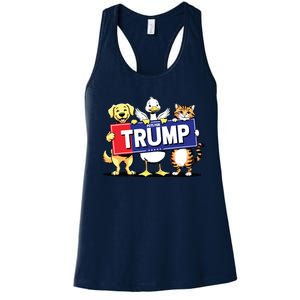 Cat Duck Dog Pets For Trump Women's Racerback Tank