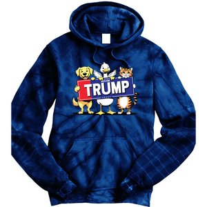 Cat Duck Dog Pets For Trump Tie Dye Hoodie