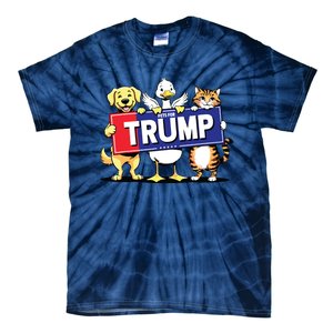 Cat Duck Dog Pets For Trump Tie-Dye T-Shirt