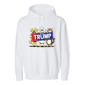 Cat Duck Dog Pets For Trump Garment-Dyed Fleece Hoodie